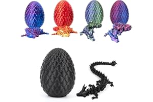 AIZQYC 3D Gedrucktes Drachenei mit Drache, Geheimnisvolle 3D Kristall Drache Spielzeug im Ei Groß, 3D-Gedruckter Beweglicher Überraschungsdrache für Kinder Erwachsene.