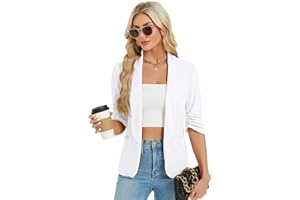 YesFashion Blazer Damen Sportlich Elegant Blazerjacke Open Front Casual Blazer Jacket