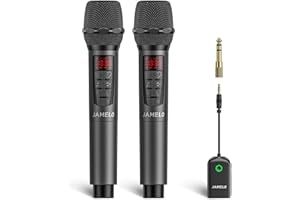 JAMELO Kabelloses Mikrofon, 2.4G Handmikrofon mit Hall & Equalizer, Bluetooth-Empfänger, für Karaoke, Kirche, Hochzeit, DJ, Rede, KTV, 30m/100ft Reichweite