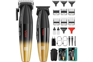‎VGR VGR Haarschneidemaschine Set für Herren Professioneller Haarschneider Haartrimme Kit Barber Friseur Pflegeset Zero Gap T-Blade Trimmer mit 9 Führungskämmen für Haare, Bart, Konturenstyling
