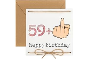 WenmthG 60th Birthday Money Gifts Funny, Birthday Cards for Men Women, Money Envelopes Novelty, Guest Book Personalised, 59+1 Happy Birthday Gifts, Greeting Cards Blank Inside, Joke Gifts Rude