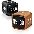 VEWINGL Cube Timer,5/10/30/60 Minutes and Custom Countdown,Productivity Timer,Pause and Resume,Silent,Vibrate and Adjustable Sound Alarm for Tasks,Work,Study,Kitchen (2, Black&Ripple)
