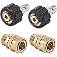 Raincovo Pressure Washer Quick Connect Fittings, M22 14mm to 3/8 Inch Hose Adapter, 4 Pieces
