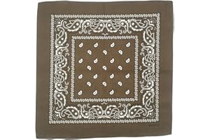 Mr Sweeney Todd Braunes MST-Bandana, 100 % Baumwolle, Cashew-Blumen-Design