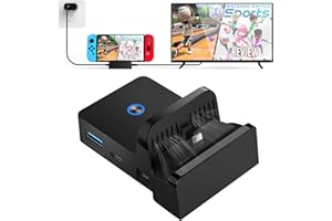 Switch Dock, Bestcool Estación de Acoplamiento portátil Switch TV Mini Switch Base de Carga para N-S/Switch OLED Antideslizante Switch Dock Station Switch Accesorios con HDMI Puerto USB 3.0 Tipo-C