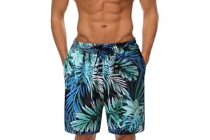 Nlaayong Pantaloncini Uomo Stampa Hawaiana Estiva Grande Asciugatura Rapida Coulisse Costume Uomo Mare Pantaloncino Corto Taglie Forti Pantaloncini Sport Corti Comodo Casual Outdoor Pant L-5XL