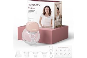 Momcozy S9 Pro Tire Lait Electrique Actualisé, Tire-lait Mains Libres Avec Batterie à Longue Durée et écran LED, Tire Lait Portable Avec 2 Modes et 9 Niveaux - 24mm (Rose, 1 Pack)