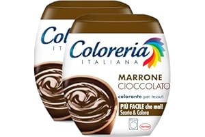 GREY 2x Coloreria Italiana Colorante per Tessuti per Lavatrice Colore Marrone Cioccolato Ravviva o Cambia il Colore dei Capi - 2 Confezioni Monodose