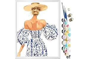 KEEMOSO Acryliques Peinture par Numéros pour Adultes Débutants Enfants,Peinture par Numero,DIY Paint by Numbers Kit sans Cadre 40X50CM- Dos d'été