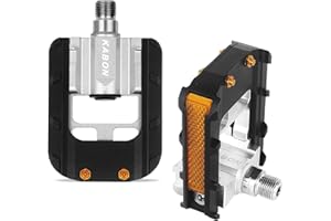 KABON Pedale per bicicletta pieghevole, antiscivolo, set con riflettori, impermeabili, adatti per tutti i tipi di biciclette da 9/16"