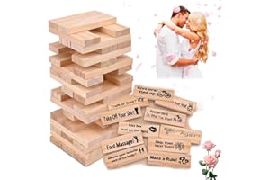 XINRONGDA Lust Tower Couples Games, Naughty Game for Adults, 48-Piece Valentine Tumbling Towers Stacking Blocks, Valentine Tumbling Tower Stacking Blocks Games, Wooden Block Game Gifts for Adults Night Party