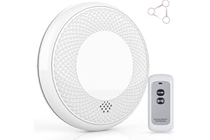 RUNIDUR Combinación Detector de Humo y CO Inalámbrico, Detector de Monóxido de Carbono en Red, Sensor Preciso con Batería de 10 Años, Botón de Prueba y Alarma Ruidosa de 85 dB, 1 Pieza
