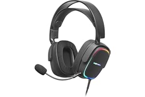 MARSGAMING Mars Gaming MHAX Czarny, Zestaw Słuchawkowy RGB Gaming, Odłączany Mikrofon, HiFi, Wsparcie Wielu Platform