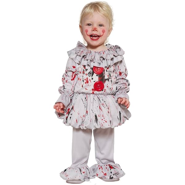 FIESTAS GUIRCA Clown-Kostüm Für Damen – Graues Kleid Mit Halskrause, Größe S, Für Karneval & Halloween