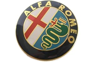 2x Ornements emblème Alfa Romeo, or, logo 74 mm, capot avant, arrière, emblème Gold 147 156 159 Brera Mito, métal