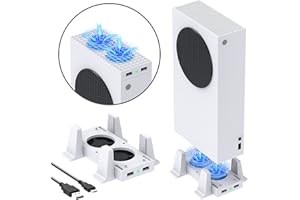 YUANHOT Cooling Stand for Xbox Series S Console, Dual Purpose Cooling Fan Cooler System Dock Station Accessories, 3 Levels Adjustable Speed & 2 Extra USB Ports (Only for Xbox Series S)
