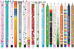 CARXLYTHIC Set of Erasable Gel Pens - Weihnachten Radierbarer Gelschreiber Set, mit thermoempfindlicher Löschtinte, einer Vielzahl von Tintenfarben und Schaftdesigns, 0,7 mm (Weihnachten 18 Gel Eraser Pens)