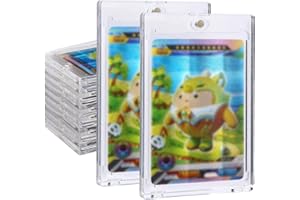 ZHUFAS 10 Pièces Etui à Cartes de Collection avec Fermeture Magnétique 35PT Magnetic Trading Card Holder, Collectionner Protection UV Support Carte Transparent