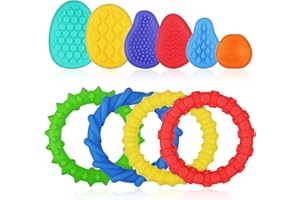 Aolso - Pulseras Antiestrés, 10 Juguetes Sensoriales para Niños, con Texto en Inglés y Silicona, para Aliviar el Estrés y Aliviar la Ansiedad, Mticolor