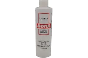 SOVVILU Misurino Rosso Dosatore olio per miscela 250 ml con tappo, scala graduata e percentuali 2-4% 2,5-5% 3-6%