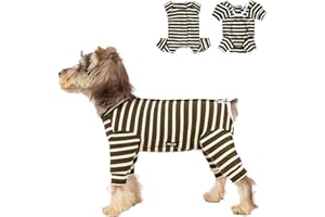 NAAPESI Tutina Post-Operatoria per Cani a Maniche Lunghe, Body per Cani dopo Castrazione, Pigiama per Cani Piccoli e Medi, Protezione delle Ferite, Anti-Leccamento (Verde-B L)