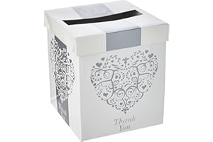 Neviti Vintage Romance Post Box, Paper, Silver, 21 x 21 x 25 cm