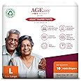 AGEasy (Max Group) Unisex Adult Diaper Pants with Wetness Indicator | Odour Lock & Anti-Bacterial | Skin Friendly Pant Style Diapers for Easier Wearing & Removal | Pack of 1 (10 Count) (L)
