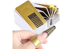 UK BEAUTY SUPPLIES 100 Pcs Nail Forms Self Adheisive Paper Nail Form Stickers Sculpting UV Builder Gel Polygel Nail Art Nail Extension Form - Professional Salon & Home Use