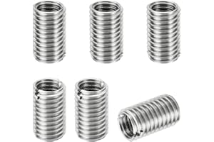 PATIKIL Filetage Adaptateurs Manchon Réduction Écrou Insert Fileté, 6 pcs M12*1.75 Mâle Vers M10*1.5 Femelle Réparation Insérer Écrou Vis Réducteur Conversion Inox Acier Fixation 20mm