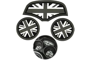 JUGCUT 3pcs Anti-Slip Soft Silicone Car Cup Holder Coasters Union Jack UK Flag Style, Cars Holder Accessories Insert Vehicle Car Cup Mats Compatibled with Mini F55 F56 F60