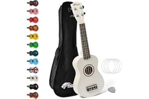Tiger UKE7-WH Sopran Ukulele mit Tasche - für Anfänger - Weiß