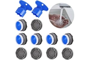 DAWUMIN 10 Stück Perlatoren für Wasserhähne, Strahlregler Wasserhahn mit 2 Strahlregler Werkzeug Schlüssel, Wasserhahn Sieb M21.2,M22, Schäumt schnell und spart Wasser, für Wasserhähne