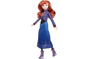 Mattel Disney Frozen Kraina Lodu Anna Łyżwiarka Lalka na łyżwach Zestaw z lalką w łyżwiarskiej stylizacji ze zdejmowanym ubrankiem i łyżwami oraz 1 parą butów, JBG54
