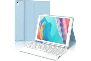 SENGBIRCH KVAGO Tastiera Italiano per iPad 10,2" 9a/8a/7a Generazione con Tastiera Touchpad, iPad 10,2" 2021/2020/2019/iPad Air 3/iPad Pro 10,5", Tastiera Wireless Layout Italiano Magnetica, Azzurro
