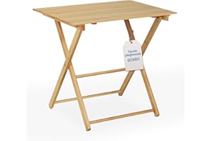Tomaino - Tavolo Pieghevole Legno Quadrato Salvaspazio - Tavolo Richiudibile Da Interno ed Esterno - Tavolino Richiudibile Portatile per Giardino, Balcone, Campeggio