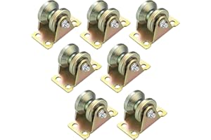 QEAPUG Pack of 7 Pulleys for Ropes, V-Groove Roller Wheel, Lifting Crane, Heavy Duty Castors for Washing Line, Pulley System, Roller Shutters, Inverted