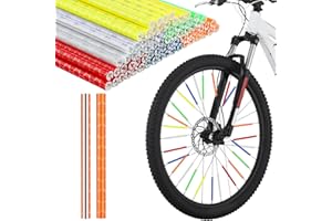 Abeillo 36Pcs Reflective Spoke Covers for Bicycle, 360° Visibility 2.9Inch Bike Spoke Reflectors for Night Riding, Bike Wheel Reflector Tube Reflective Spokes Skins Wheel Decoration Reflectors