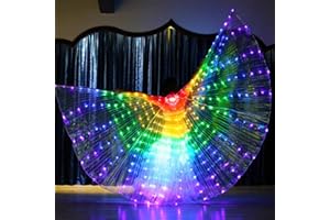 MVPACKEEY Belly Dance Isis Wing,LED Angel Wings for Women,Halloween Christmas Light Up Fairy Wings,Stage Rave Wear Performance Props