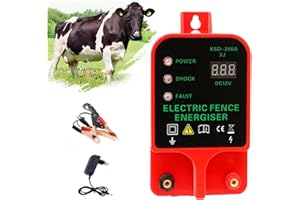 KEDIFOAI 10KM Pastor Electrico , Cerca eléctrica Controlador de pulso de alto voltaje seguro Granja de animales Cerca eléctrica Pastor Cría de animales pastor electrico pastores electricos solar