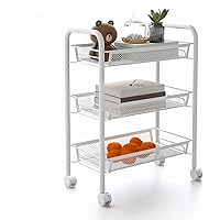 CHARIOT DE RANGEMENT Roulant Sur Roulettes, Chariot à 2 Niveaux Sur
