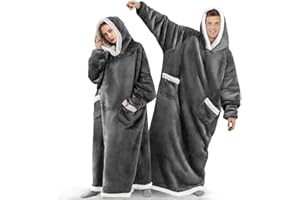 DOUUCO Übergroße Sherpa Hoodie Sweatshirt Decke Weiche Gemütliche Warme Riesen Kuscheldecke mit Ärmeln Kapuzenpullover Super und Bequem Weihnachtspullover Geeignet für Erwachsene, Männer, Frauen