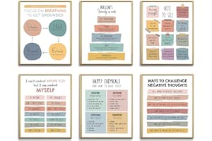 AUNMER Poster für psychische Gesundheit, für Klassenzimmer, Grundschule, Beraterbedarf, Dekoration, Therapeuten, Therapeuten, Bürodekoration, ein Muss für Beratungsbüro, Wachstumsmindset, inspirierende