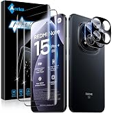 Aerku Tempered Glass for Xiaomi Redmi Note 15 Pro Plus &amp; Camera Protector | 2 x Tempered Glass &amp; 2 x Camera Lens Protector, 9