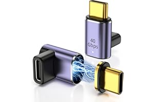 DuHeSin USB-C-Magnetadapter (2er-Pack) 24-poliger rechtwinkliger USB-C-90-Grad-Adapter mit PD 100W USB4 40 Gbit/s 8K 60Hz für Thunderbolt 4 MacBook Pro/Air, Steam Deck, Switch, VR