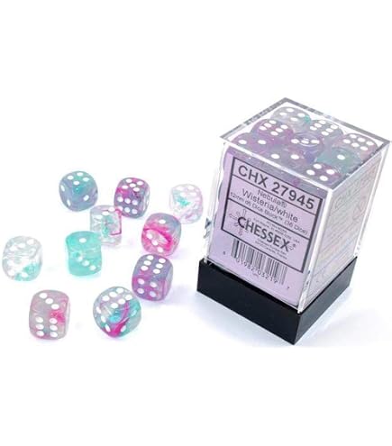 Chessex 36 Dés 12mm Gemini Vert-violet/or - Bloc De Dés Pour Jeux De Société Et Collection