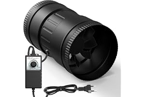 Brogachy 125 mm justerbar kanalfläkt, 586 m³/h frånluftsfläkt med hastighetsregulator, kanalfläkt för badrum, uterum, odlingstält, källare