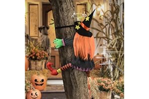 TIMIYOU Halloween Decoracion, Decoración de Brujas de Halloween Decoración de Brujas Estrellándose de 37 Pulgadas Decoración Halloween Exterior para Troncos de árboles al Aire Libre o Puertas de Pilares