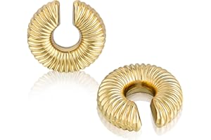 YEGIEONR Orecchini per polsini per orecchie da donna Orecchini per orecchini in oro Huggie grossi Orecchini in oro non penetranti Orecchini a clip per ragazze ipoallergenici Regalo di gioielli