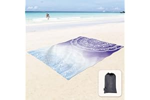 Sunlit Manta de Playa Suave y Sedosa de 85 x 72 Pulgadas, a Prueba de Arena, con Bolsillos en Las Esquinas y Bolsa de Malla para Fiestas en la Playa, Viajes, Camping y Festivales de música al Aire