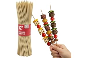 GUSTO Comfy Package [30,5 cm - 100 Stück] Bambus-Holzspieße für Shish Kabob, Grillen, Obst, Vorspeisen und Cocktails